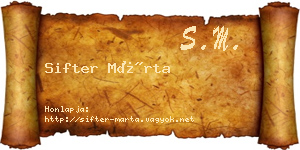 Sifter Márta névjegykártya