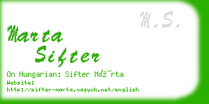 marta sifter business card